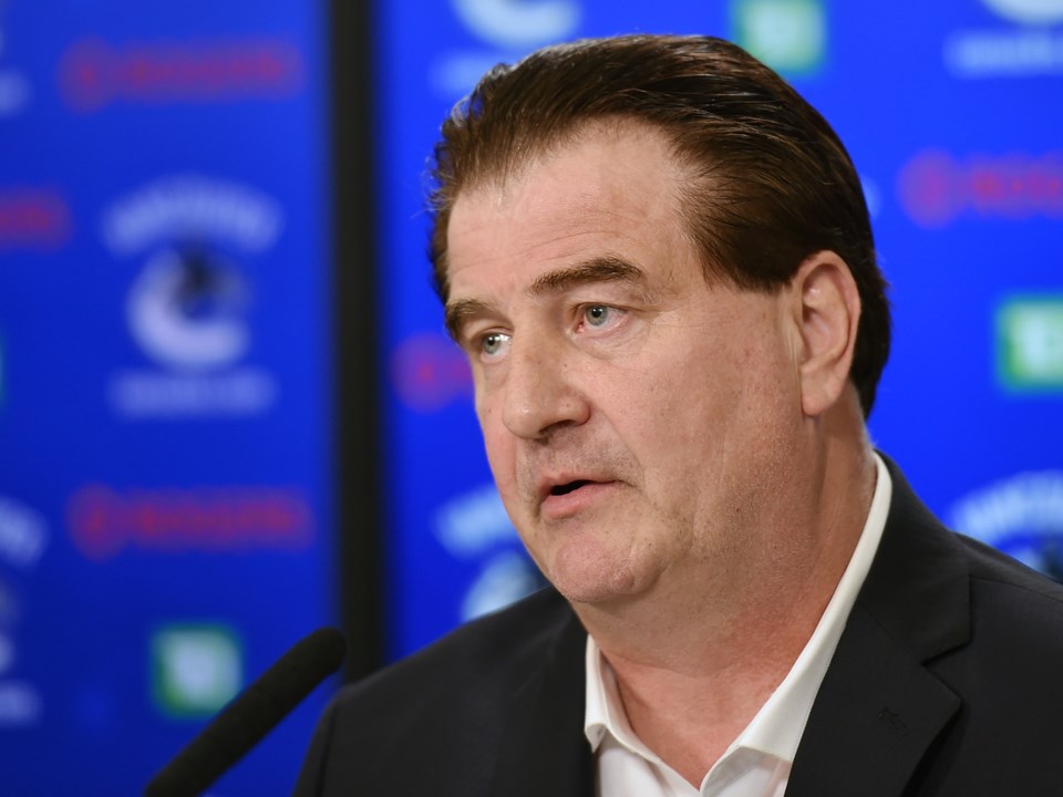 Jim Benning speaks to the media.