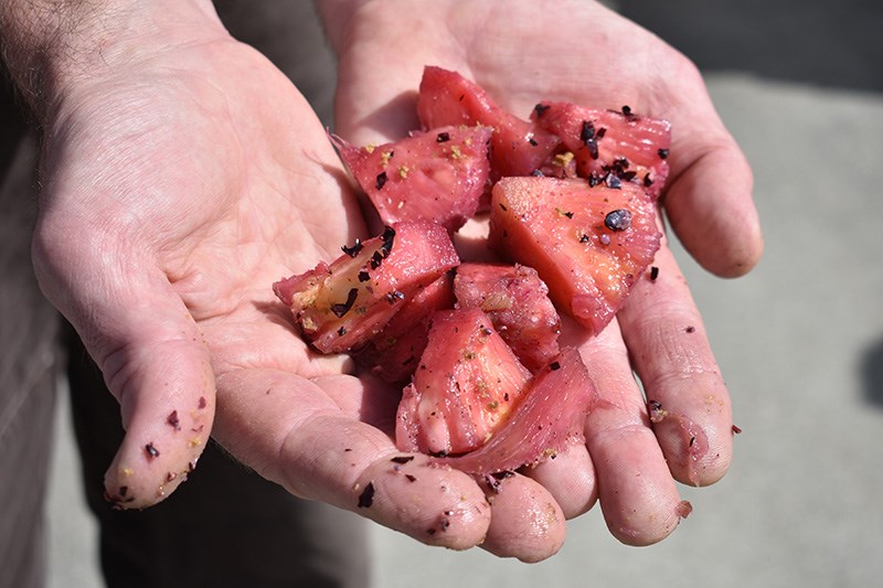 Loveshack Libation’s Dave Paul soaked purple corn in pineapple to make it fermentable for his take o