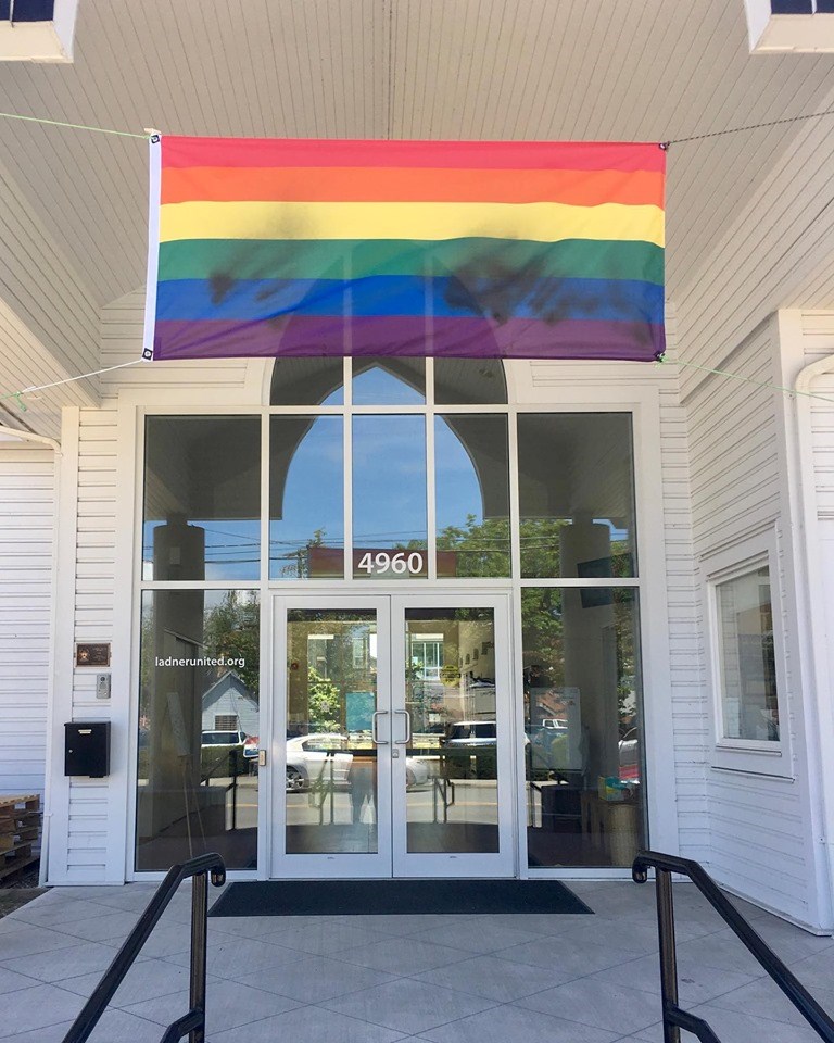 Pride Flag defaced