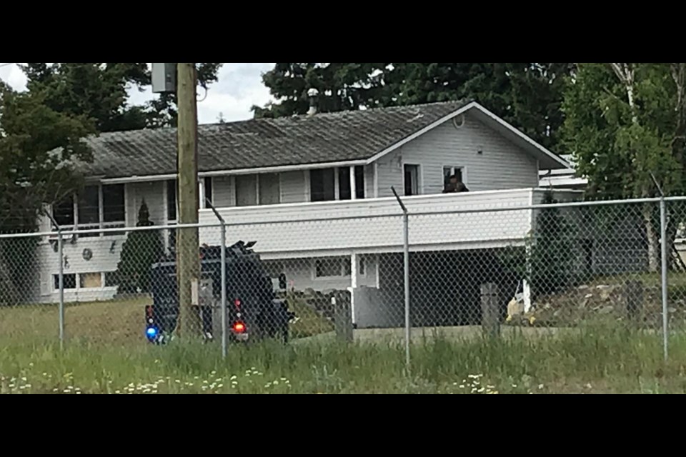 RCMP execute a drug-related search warrant on an 1100-block Chilako Avenue home on Monday morning.