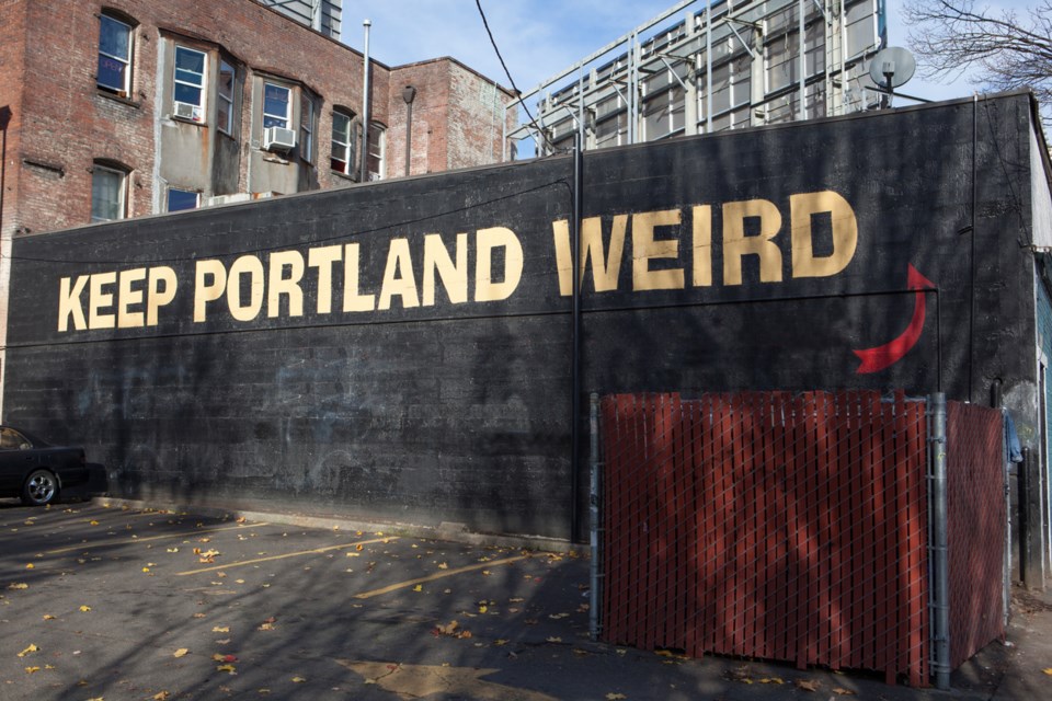 The “Keep Portland Weird” slogan can be found across the city. Photo iStock