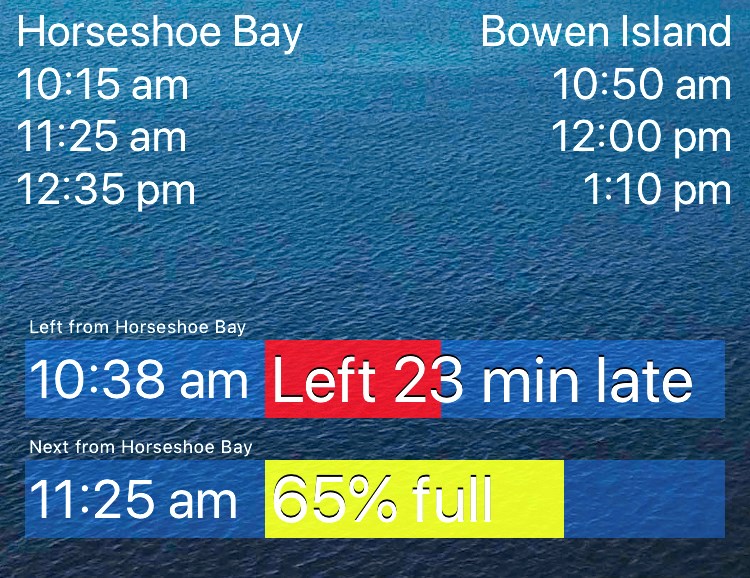 Bowen Island ferry app