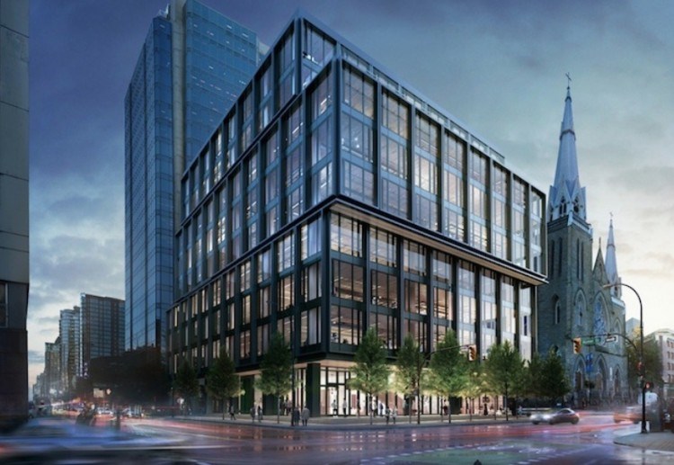 Here is a rendering of the building at 402 Dunsmuir St. where Amazon plans to move 1,000 newly hired