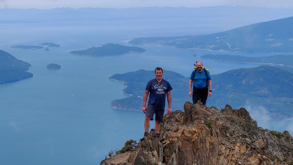 Chapman and Graham test out the Overdue app on Mount Brunswick