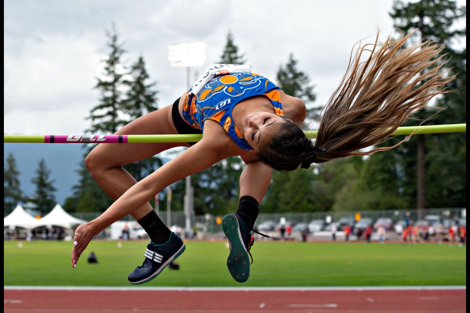Richmond native and Kajaks member Emma Kimoto soared to a third place finish in the high jump event at the Harry Jerome Classic at Swangard Stadium.