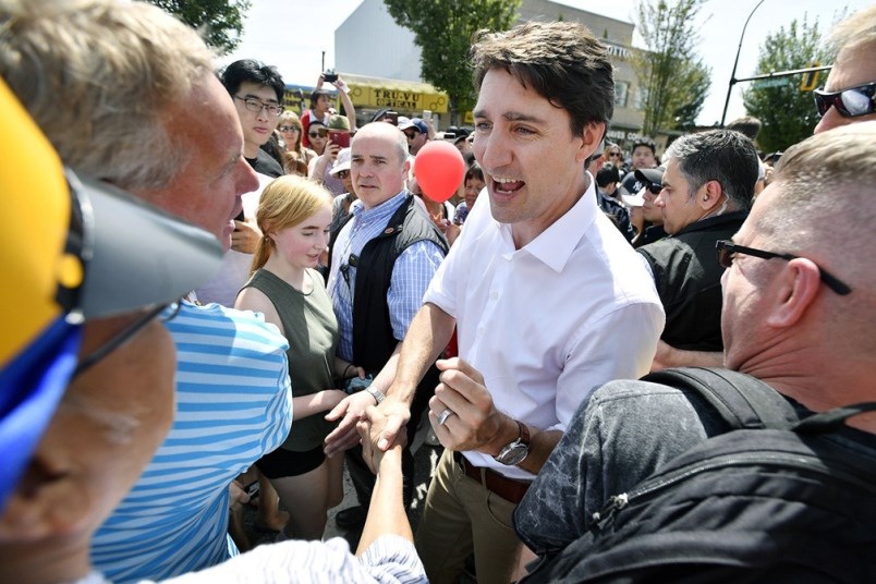 Prime Minister Justin Trudeau at Hats Off Day in Burnaby. File photo Jennifer Gauthier