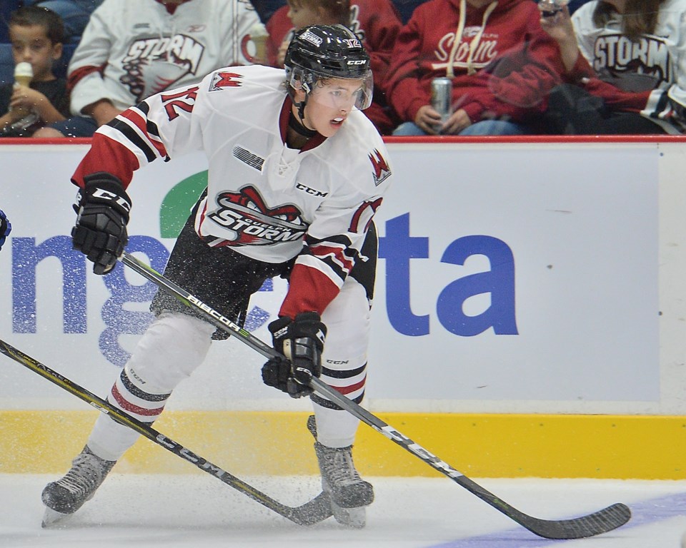 Keegan Stevenson of the Guelph Storm.