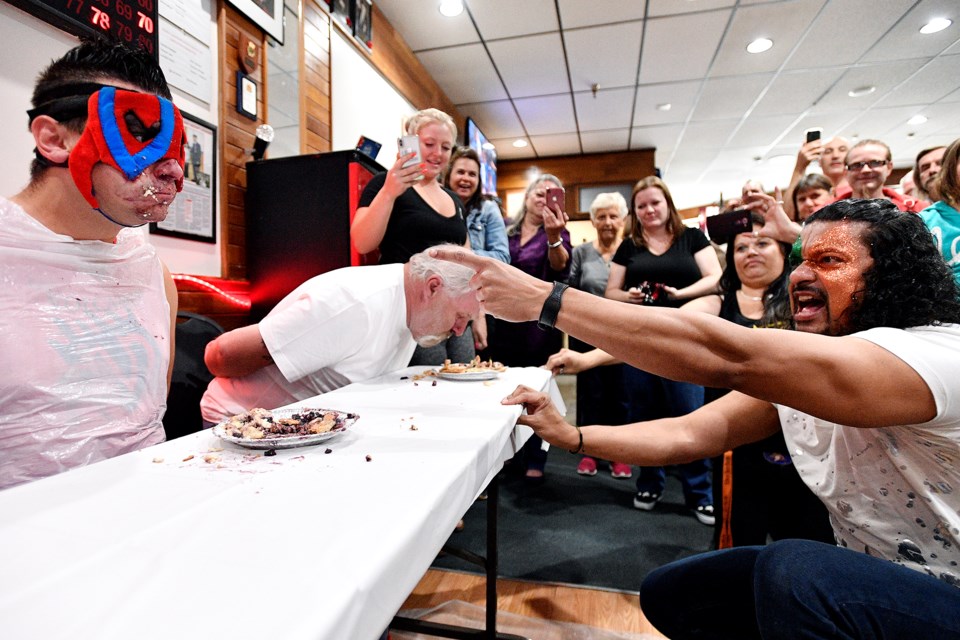 A pie-eating contest was part of the Legion Week festivities in New Westminster on the weekend.