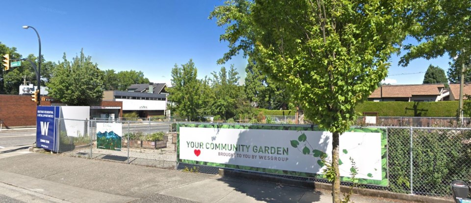 A community garden is currently on the site at 3220 Cambie St. Google streetview