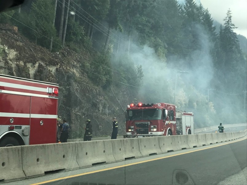 Fire near the Sea to Sky Highway
