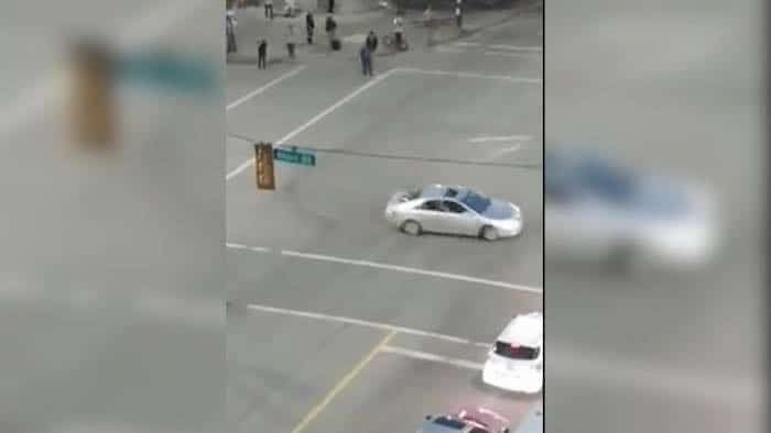 Vancouver residents captured video footage of a driver doing doughnuts at the intersection of Main a