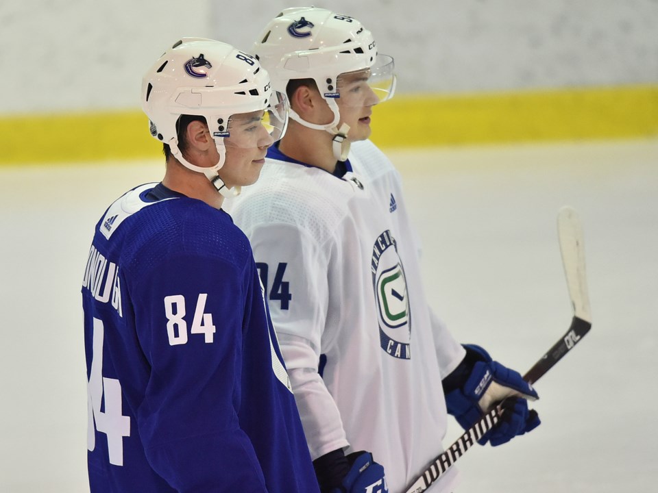 Aidan McDonough at the Canucks 2019 development camp.