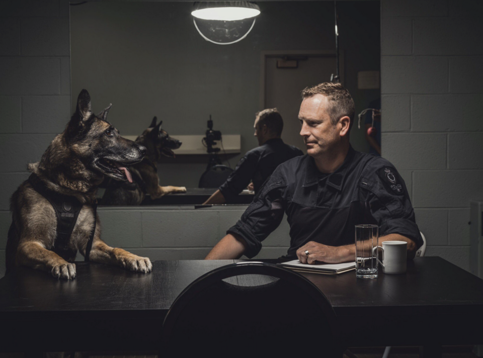 Bailey with her handler and partner Constable LeQuesne