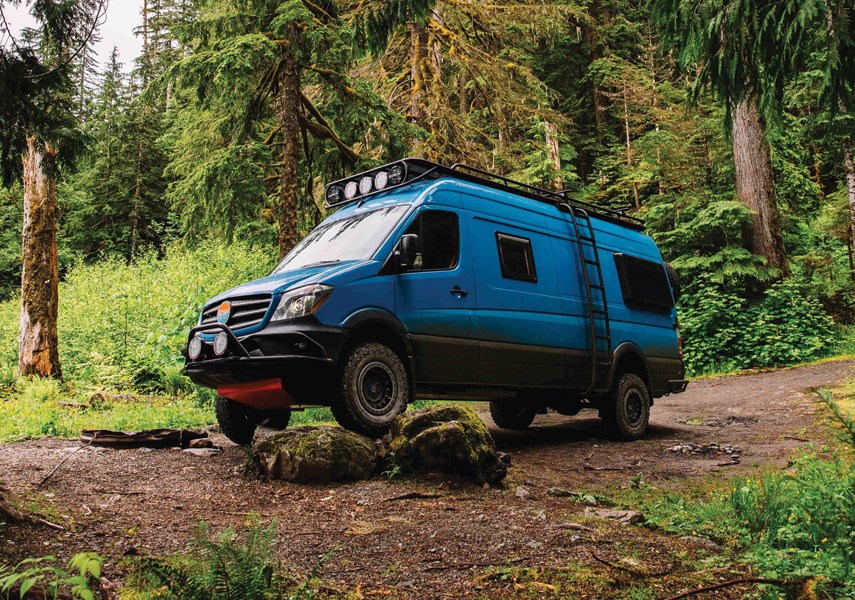 Out of the Blue is one of the custom creations of North Vancouver’s Nomad Vanz, a company that takes the empty shell of a Mercedes Sprinter van and converts it into a dream vehicle for off-the-grid travel. photo supplied Nomad Vanz