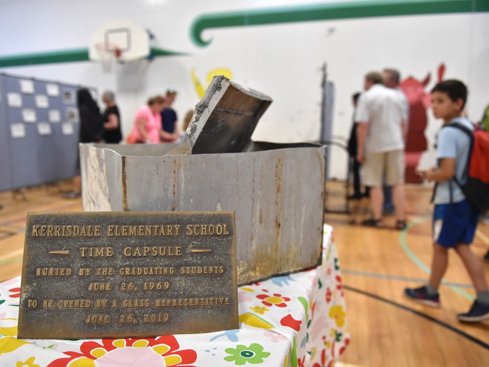 The contents of a 50-year-old time capsule were on display at Kerrisdale elementary school, where it