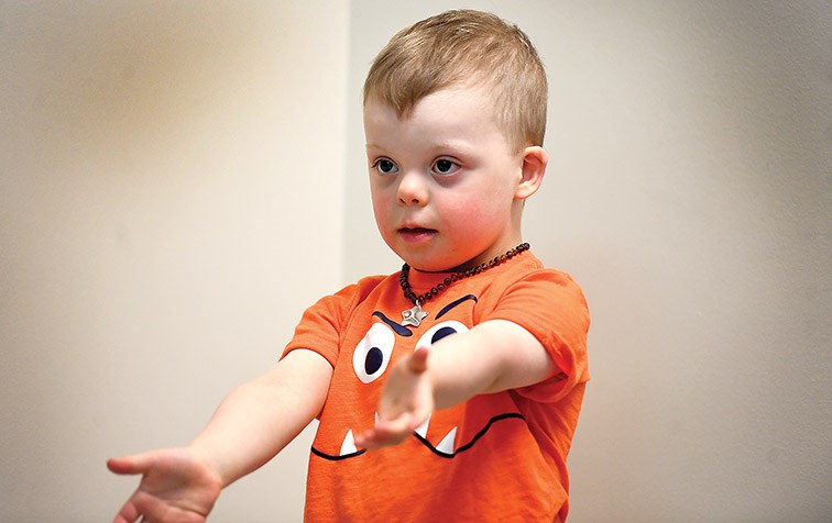 Karver Fuller, 3, at the Child Development Centre. Citizen photo by Brent Braaten