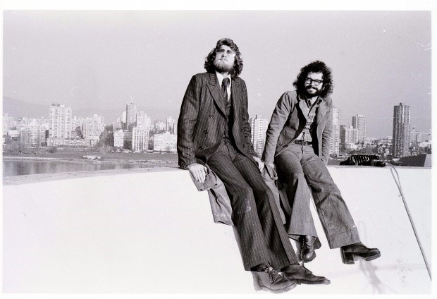 John Tanner and Craig McCaw on roof of Planetarium mid-1970s. Photo courtesy of John Tanner