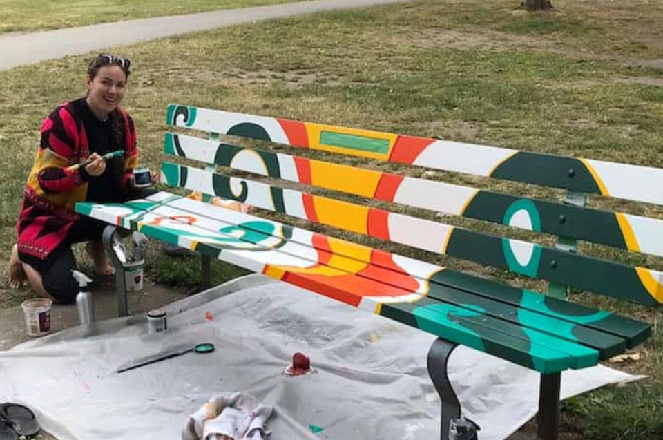 Painted Vancouver bench