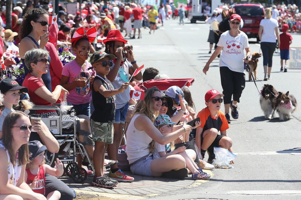 Spectators at the Canada Day Parade in Sidney. July 1, 2019