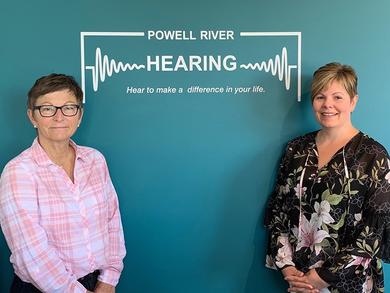 Powell River Hearing owner Shannon Miller [right] and client care representative Cathie Gaspard