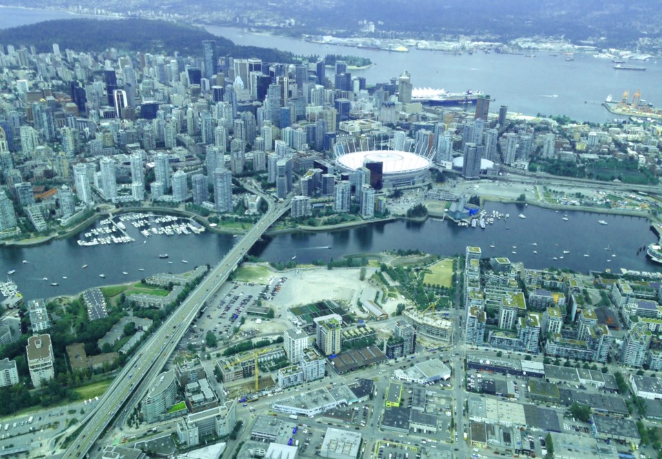 Aerial shot downtown 鶹ýӳand Olympic Village
