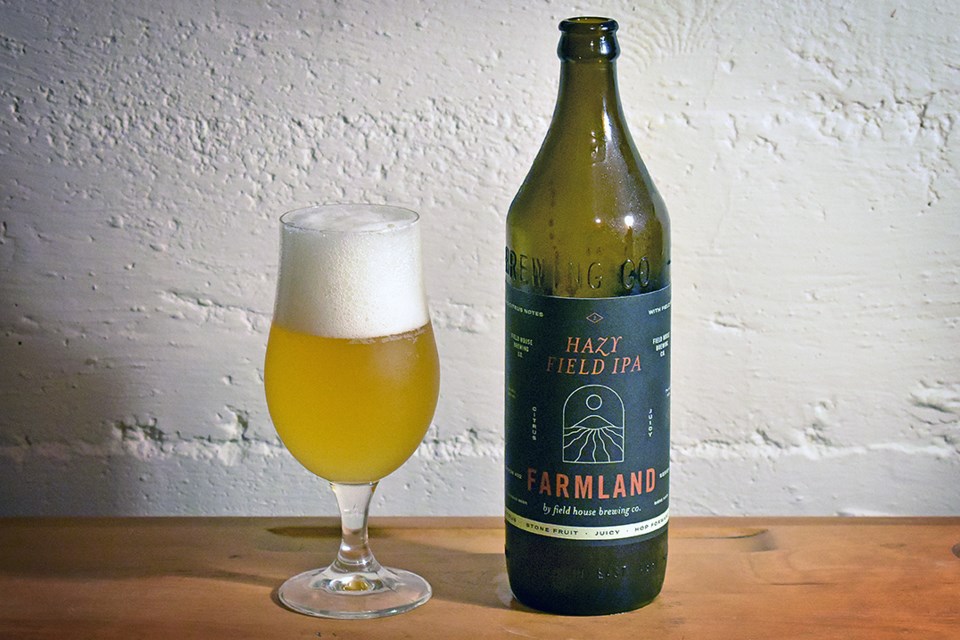 Farmland Hazy Field IPA is made with local ingredients grown on Field House Brewing’s own farm.
