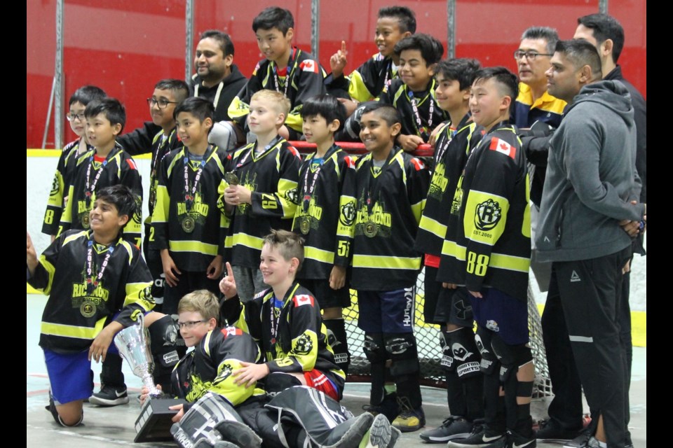 Richmond captured the Pee Wee title at the provincial ball hockey championships thanks to a pair of overtime wins in the playoff round, including a 1-0 triumph in the gold medal game.