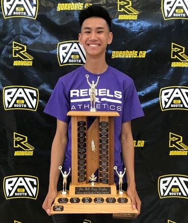 Cameron Fung was named the Bill Gray Award for Outstanding Grade 12 Male, having competed in five sports as well as a mentor and a coach at Burnaby South.