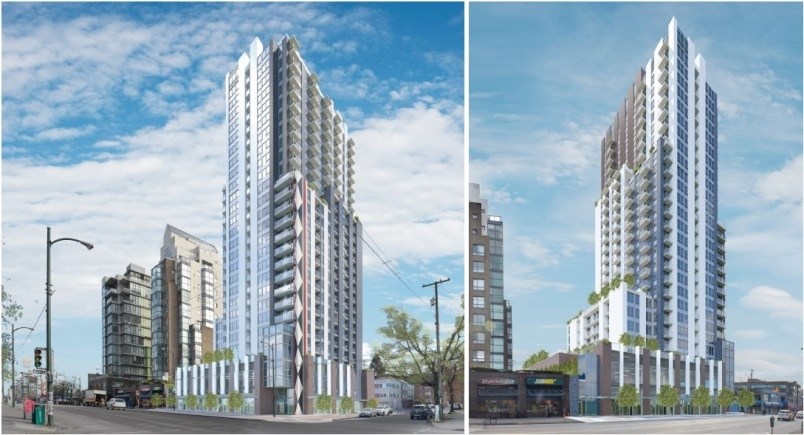 Views from West Broadway of development envisioned for 2538 Birch St. Renderings IBI Group