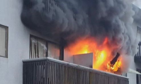 Burnaby firefighters used 'aggressive' tactics to snuff out this apartment fire. BURNABY FIRE DEPARTMENT PHOTO