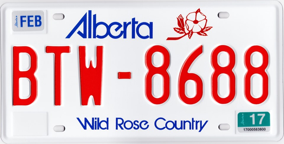 Alberta licence plate