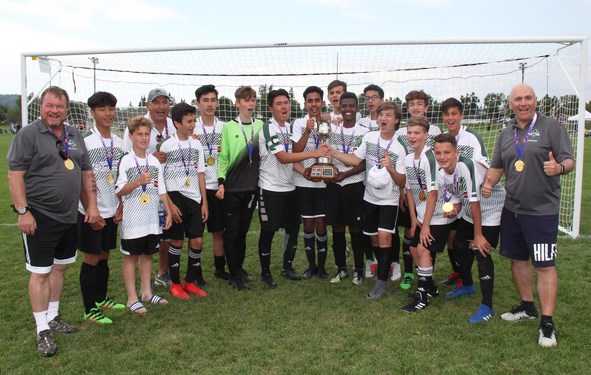 It was a 'Thunderbirds a Go' weekend for South Burnaby, as the boys under-14 team swept its way to a Les Sinnott provincial B cup title in Prince George.
