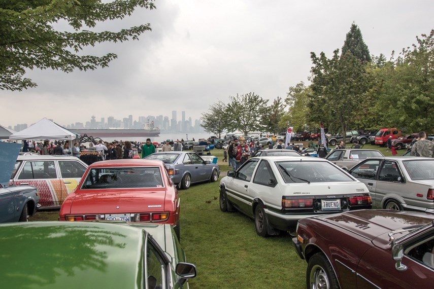 The cars on display during a recent show at North Vancouver’s Waterfront Park demonstrate the shifting demographic of the collector set. photo Brendan McAleer.
