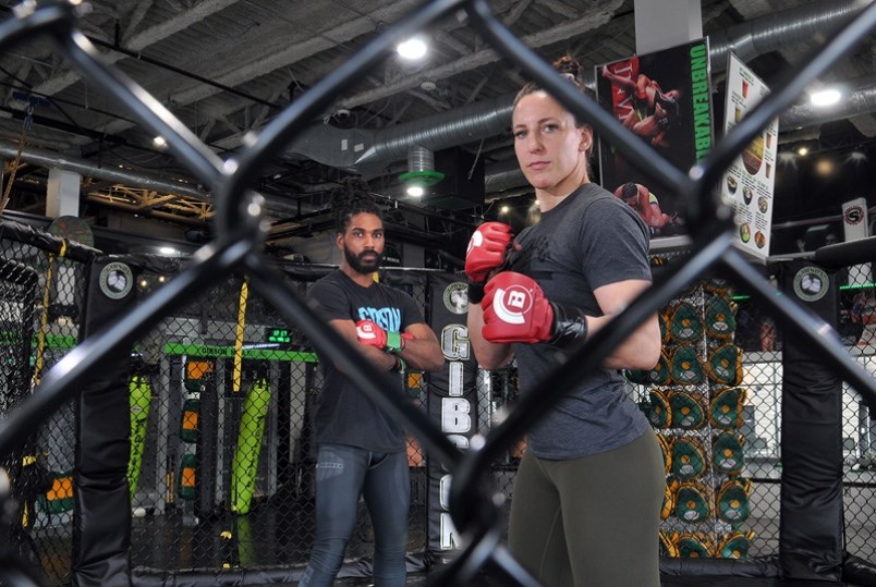 Julia Budd at the Gibson MMA gym on Kyle Street in Port Moody where she trains with her stepson