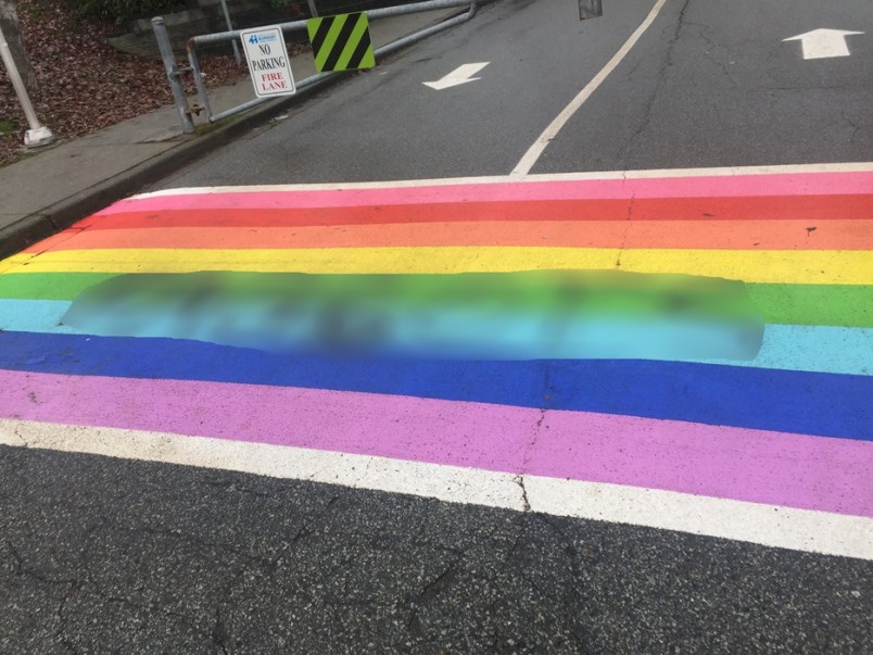 rainbow crosswalk vandalism