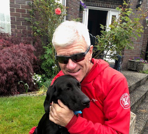 Garry Mancell and his dog Maisie. Maisie went missing July 3 in West Vancouver and the member of Coquitlam Search and Rescue hopes he can find her.