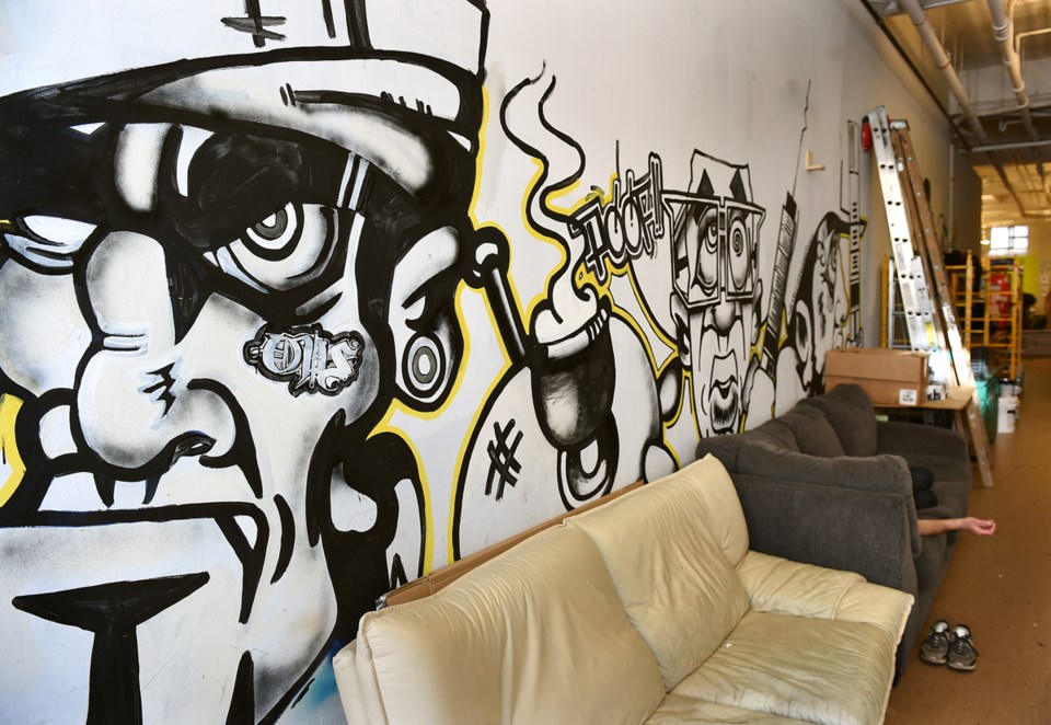 One of Smokey Devil's murals adorns the walls of the Overdose Prevention Society. Photo Dan Toulgoet