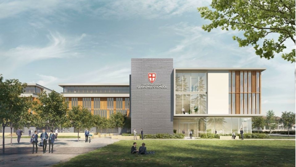 4175 West 29th Ave., St. George’s School. Entry Facade. Rendering IBI Group