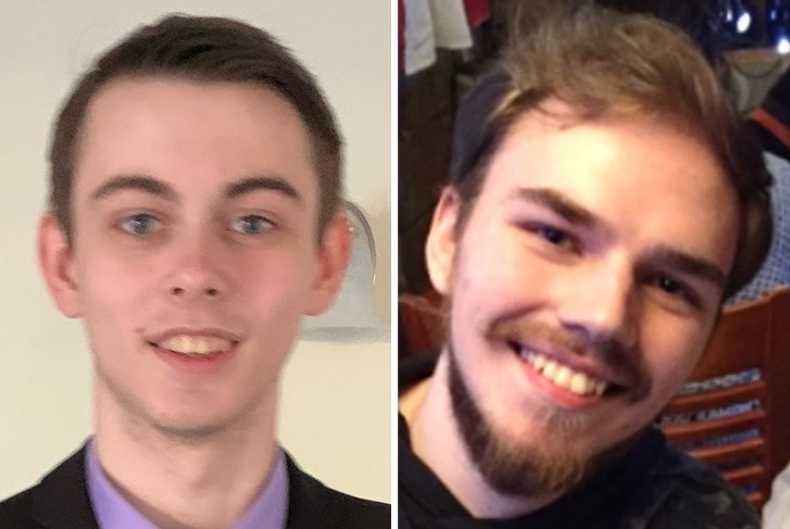 Police are trying to find Bryer Schmegelsky, left, and Kam McLeod after their vehicle was found burning on the side of a highway in northern B.C. on Friday, July 19, 2019. Family photo | RCMP