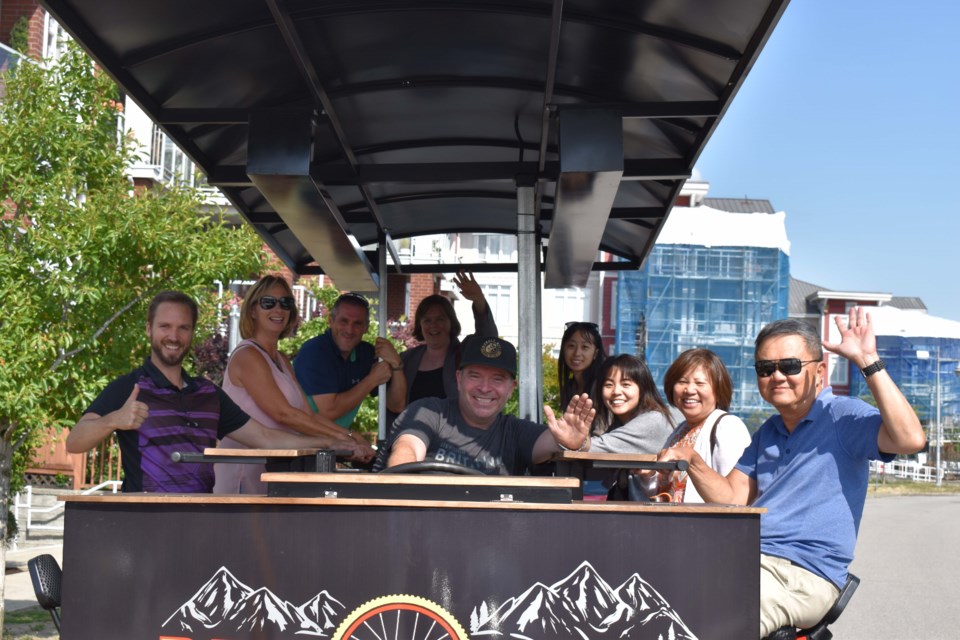 The Richmond News team embark on the Steveston Beer Tour, with co-owner and bike captain Shane Zahar at the wheel. Kirsten Clarke photos