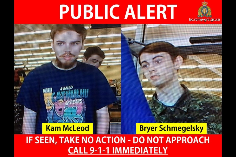 Kam McLeod, 19, and Bryer Schmegelsky, 18, are suspects in the murders of Lucas Fowler and Chynna Deese on the Alaska Highway, and the death of a man on Highway 37 near Dease Lake.