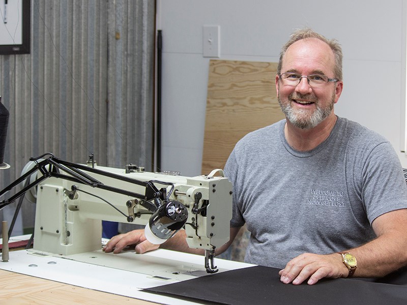 Valley Marine upholstery craftsman Gordon Kerr