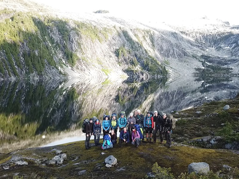 MOUNTAIN HIGH: A group of young people from Canada and Austria recently hiked from Port Mellon to Powell River through the region’s backcountry. Contributed photo