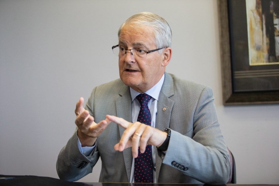 VICTORIA, B.C.: JULY 24, 2019-Minister of Transport Marc Garneau during Times Colonist interview in Victoria, B.C. July 24, 2019. (DARREN STONE, TIMES COLONIST). For Business story by Andrew Duffy.