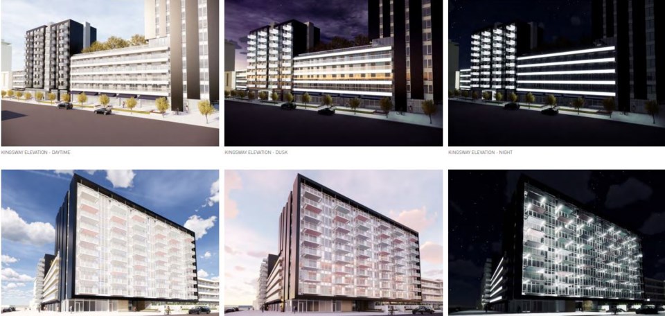 How the building would look from day to night. Rendering GBL Architects