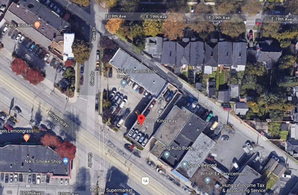 A rental development is proposed for property at Kingsway at Glen Drive. Google satellite map