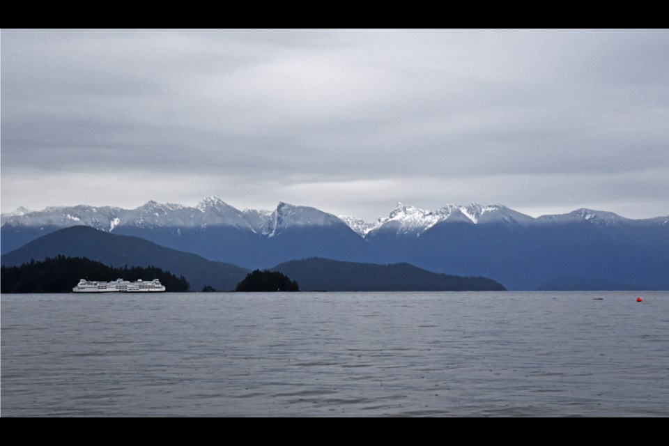A ferry passes through Howe Sound on its way to the terminal at Langdale. An application to designate the area a UNESCO Biosphere Reserve is expected to be submitted in September.