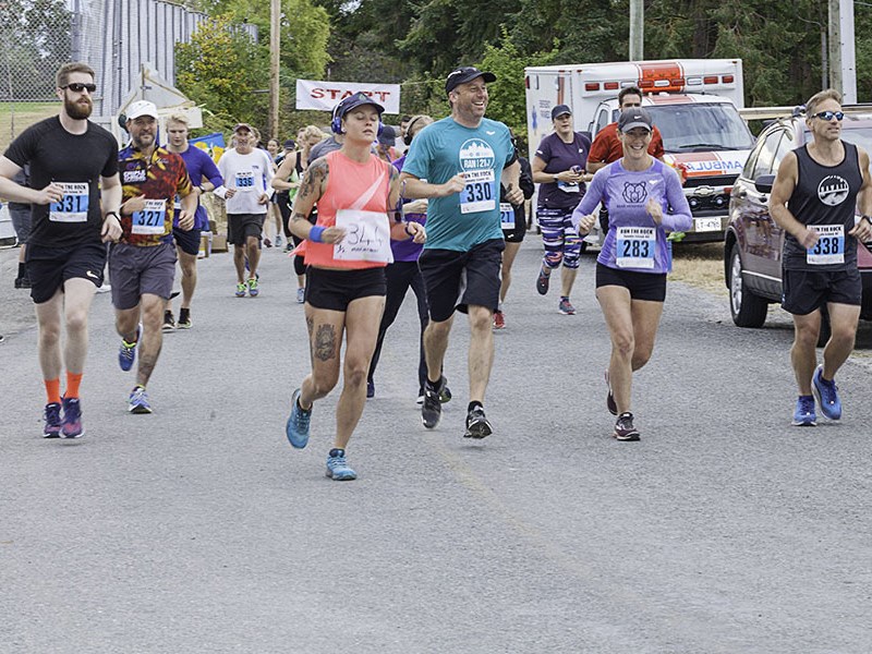 BRAGGING RIGHTS: Texada Island’s ninth annual Run the Rock marathon has earned a reputation as one of the most challenging courses in Canada. A half marathon and eight kilometre course are also available, accommodating athletes of many fitness levels. All three races take place Sunday, August 25. Rodger Hort photo