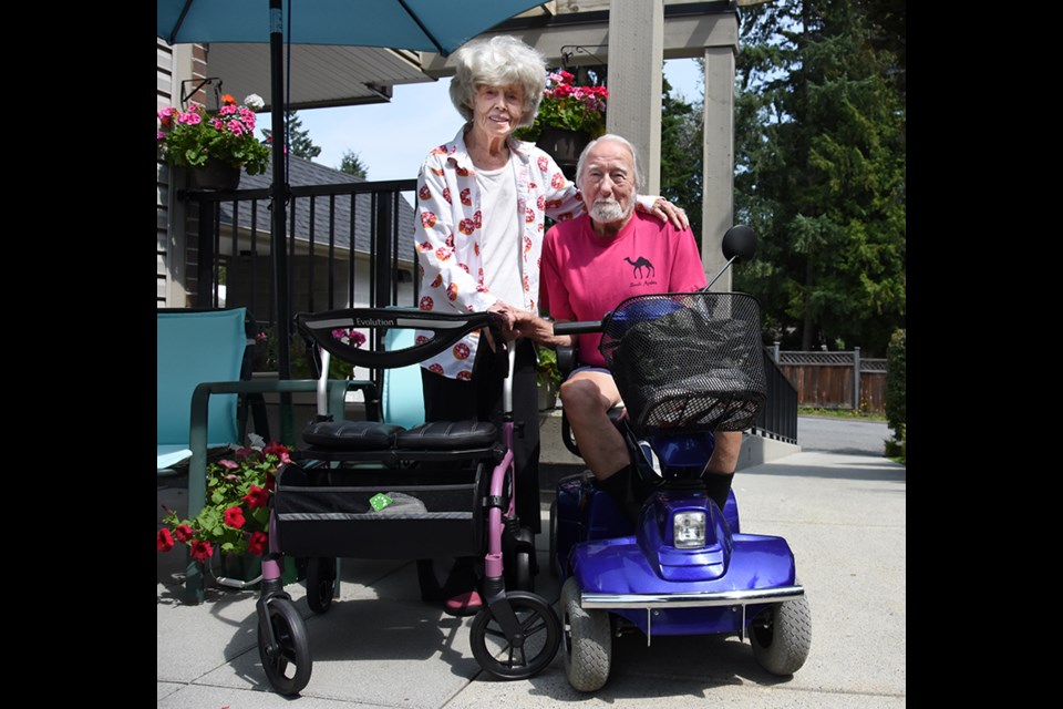 Vince Forrester got help to visit his wife Glenys at Eagle Ridge Hospital last month from Port Moody Fire and Rescue when his scooter conked out.