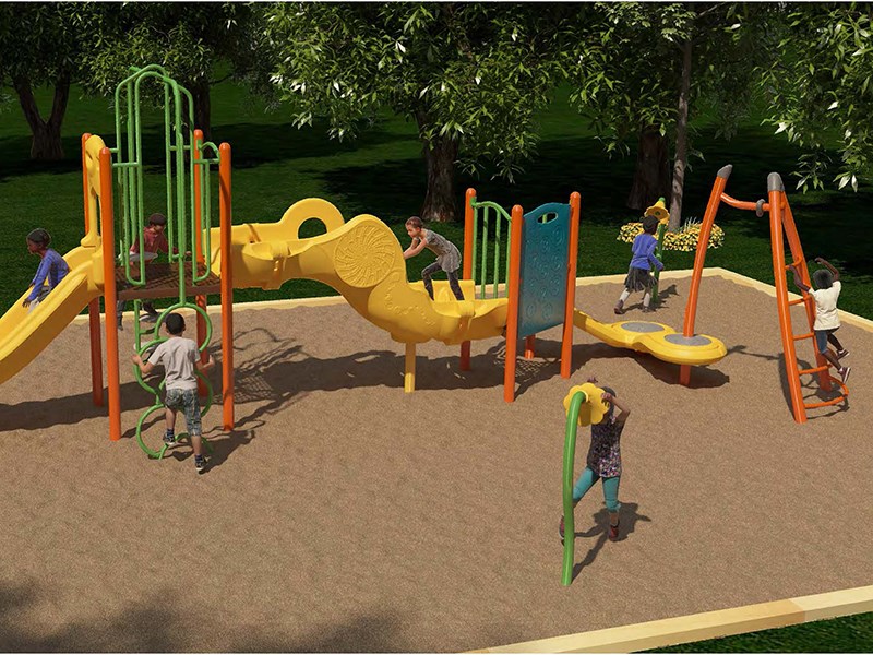 NEW EQUIPMENT: Three new playground sets will be installed at Willingdon Beach (conceptual design above), DA Evans and Grief Point parks to provide play activities for children. Contributed image